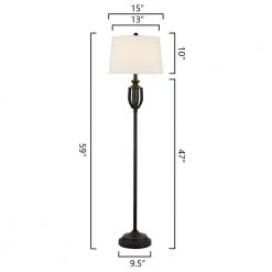 Chicago 59 in. Black Floor Lamp by Maxax -Maxax Elegant store black maxax floor lamps f105 bk c3 1000