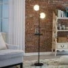 New York 65 in. Black Tray Table Floor Lamp With Glass Shade by Maxax