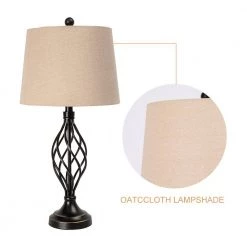 Cleveland 3-Piece 64 in. Black Table And Floor Lamp Set (3-Pack) by Maxax -Maxax Elegant store black maxax floor lamps tf22 3pk 44 1000