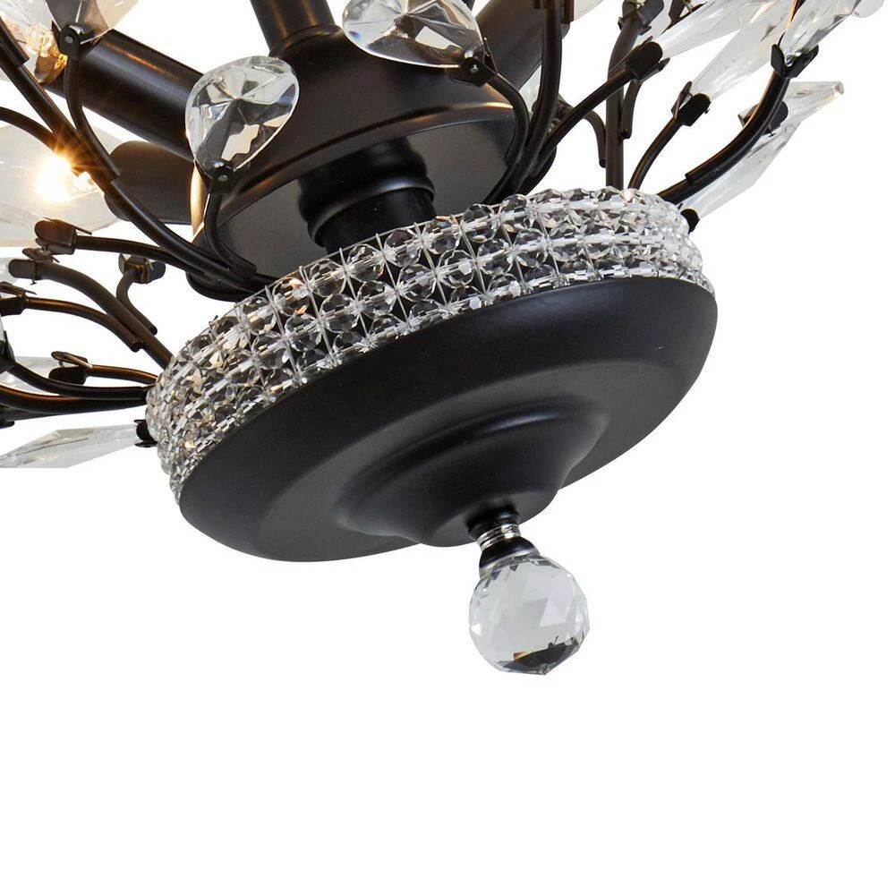 Jackson 4-Light 16.1 in. Black Chandelier Style Tiered Semi Flush Mount with Crystal Accents by Maxax 6 Jackson 4-Light 16.1 in. Black Chandelier Style Tiered Semi Flush Mount with Crystal Accents by Maxax - Image 6