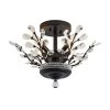 Jackson 4-Light 16.1 in. Black Chandelier Style Tiered Semi Flush Mount with Crystal Accents by Maxax