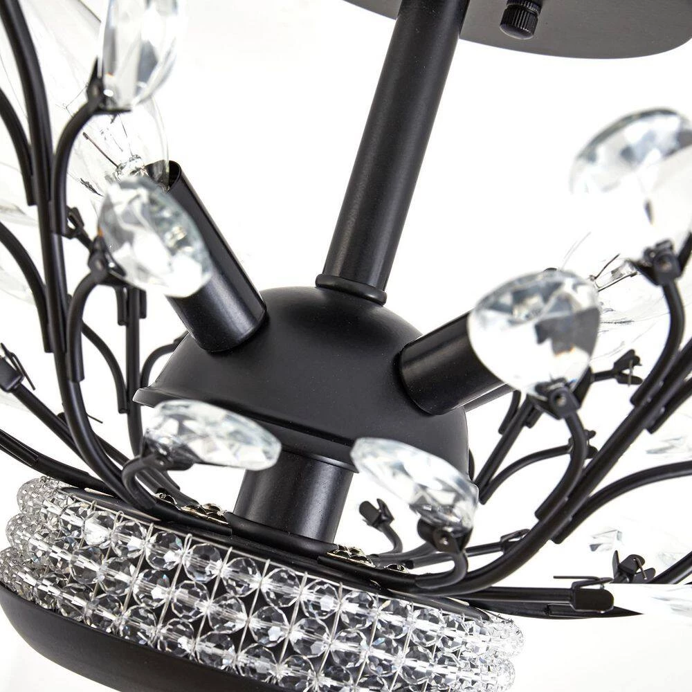 Jackson 4-Light 16.1 in. Black Chandelier Style Tiered Semi Flush Mount with Crystal Accents by Maxax 7 Jackson 4-Light 16.1 in. Black Chandelier Style Tiered Semi Flush Mount with Crystal Accents by Maxax - Image 7