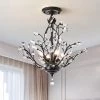 Chicago 18.1 in. 4-Light Black Unique/Statement Tiered Semi Flush Mount With Crystal Accents by Maxax