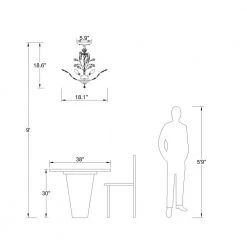 Chicago 18.1 in. 4-Light Black Unique/Statement Tiered Semi Flush Mount With Crystal Accents by Maxax -Maxax Elegant store black maxax flush mount lights mx19046fm 4 p 76 1000