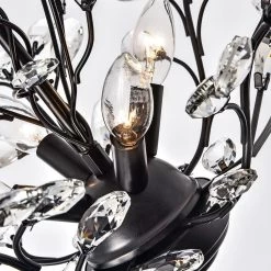 Chicago 18.1 in. 4-Light Black Unique/Statement Tiered Semi Flush Mount With Crystal Accents by Maxax -Maxax Elegant store black maxax flush mount lights mx19046fm 4 p fa 1000