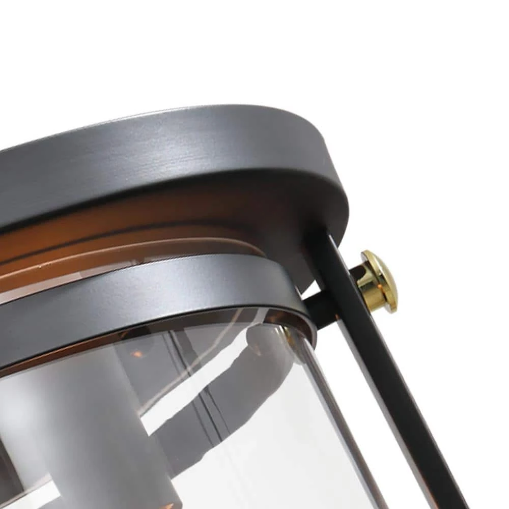 Raleigh 4 - Light 16.8 in. Black Drum Flush Mount With Glass Shade by Maxax 4 Raleigh 4 - Light 16.8 in. Black Drum Flush Mount With Glass Shade by Maxax - Image 4