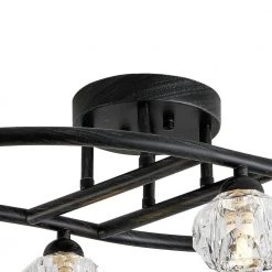 St. Louis 6-Light 7.4 in. Black Sputnik Geometric Semi Flush Mount by Maxax -Maxax Elegant store black maxax flush mount lights mx19121 6bk p c3 1000