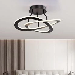 Carson 2 - Light 21.7'' Black Unique/Statement Circle LED Semi Flush Mount by Maxax -Maxax Elegant store black maxax flush mount lights mx2012 c3 44 1000