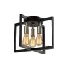 Santa Fe 3-Light 14.57 in. Black Unique/Statement Square/Rectangle Flush Mount by Maxax