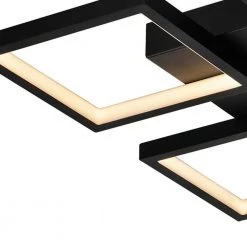 Boston 4-Light 19.18 in. Black Unique/Statement Square/Rectangle LED Semi-Flush Mount by Maxax -Maxax Elegant store black maxax flush mount lights mx21040 c4bk 4f 1000