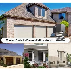 Hawaii 9.8 in. H Black Seeded Glass Hardwired Outdoor Wall Lantern Sconce with Dusk to Dawn (Set of 2) by Maxax -Maxax Elegant store black maxax outdoor sconces 2263 2w 44 1000