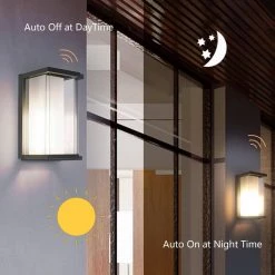 Montpelier 1-Light Black Hardwired 12.6 in. H Outdoor Sconce Dusk to Dawn Wall Lantern Sconce (2-Pack) by Maxax -Maxax Elegant store black maxax outdoor sconces 2264 2w 4f 1000