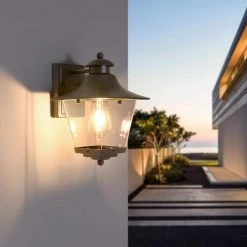 12.6 in. H Topeka Black Hardwired Outdoor Wall Lantern Sconce (Set of 2) by Maxax -Maxax Elegant store black maxax outdoor sconces 2285 2w 44 1000