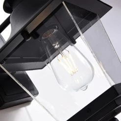 12.6 in. H Topeka Black Hardwired Outdoor Wall Lantern Sconce (Set of 2) by Maxax -Maxax Elegant store black maxax outdoor sconces 2285 2w 4f 1000