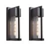 Montpelier Black/Sand Black 13'' H Hardwired Water Glass Outdoor Wall Lantern Sconce with Dusk to Dawn (Set of 2) by Maxax