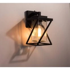 Hawaii 12.2 in. H Black Hardwired Outdoor Wall Lantern Sconce with Dusk to Dawn (Set of 2) by Maxax 14 Hawaii 12.2 in. H Black Hardwired Outdoor Wall Lantern Sconce with Dusk to Dawn (Set of 2) by Maxax -Maxax Elegant store black maxax outdoor sconces 2423 1w 2pk a0 1000