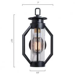 Hawaii 12 in. H Black Seeded Glass Hardwired Outdoor Wall Lantern Sconce with Dusk to Dawn (Set of 2) by Maxax -Maxax Elegant store black maxax outdoor sconces 2464 2w 40 1000