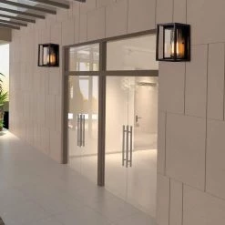 Montpelier 9.52 in. H Black Hardwired Outdoor Wall Lantern Sconces with Dusk to Dawn (Set of 2) by Maxax -Maxax Elegant store black maxax outdoor sconces 2504 1w 2pk 44 1000