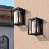 Montpelier 9.52 in. H Black Hardwired Outdoor Wall Lantern Sconces with Dusk to Dawn (Set of 2) by Maxax