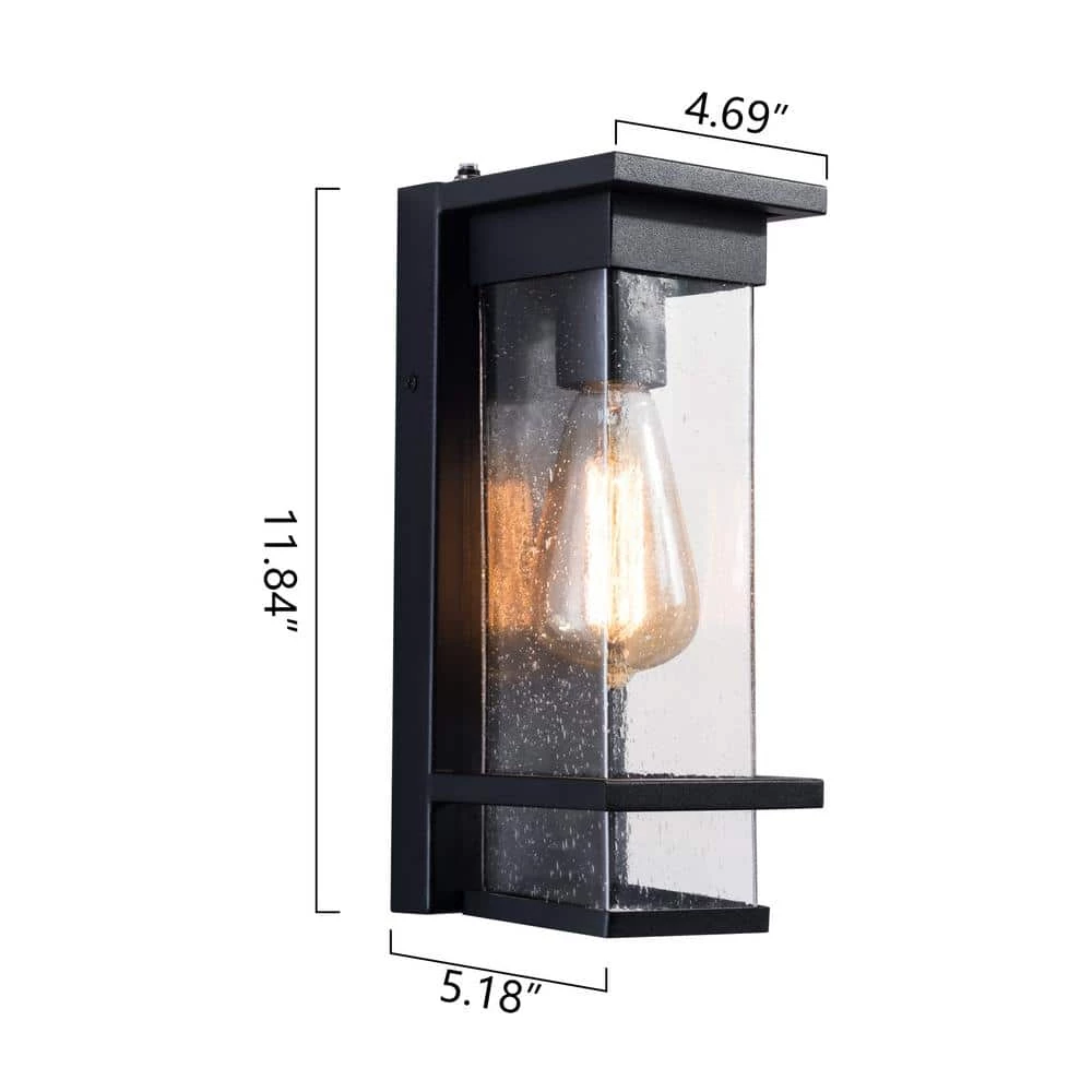 Montpelier 11.69 in. H Black Hardwired Outdoor Wall Lantern Sconce with Dusk to Dawn (Set of 2) by Maxax 11 Montpelier 11.69 in. H Black Hardwired Outdoor Wall Lantern Sconce with Dusk to Dawn (Set of 2) by Maxax - Image 11
