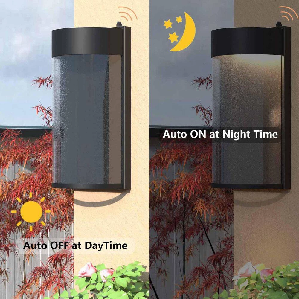 Montpelier 1-Light Black Hardwired 11.6 in. H Integrated LED Outdoor Sconce Dusk to Dawn Wall Lantern Sconce by Maxax 3 Montpelier 1-Light Black Hardwired 11.6 in. H Integrated LED Outdoor Sconce Dusk to Dawn Wall Lantern Sconce by Maxax - Image 3