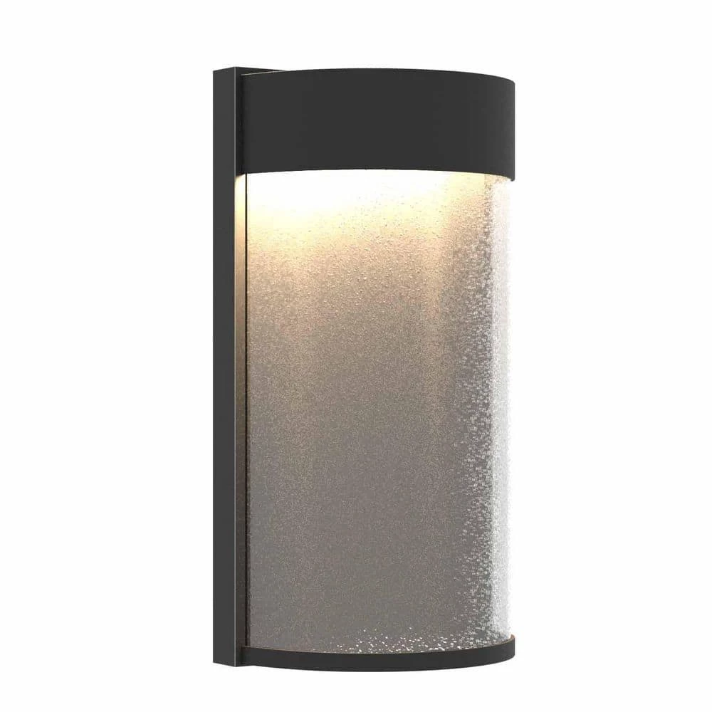 Montpelier 1-Light Black Hardwired 11.6 in. H Integrated LED Outdoor Sconce Dusk to Dawn Wall Lantern Sconce by Maxax 1 Montpelier 1-Light Black Hardwired 11.6 in. H Integrated LED Outdoor Sconce Dusk to Dawn Wall Lantern Sconce by Maxax