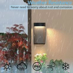 Montpelier 1-Light Black Hardwired 11.6 in. H Integrated LED Outdoor Sconce Dusk to Dawn Wall Lantern Sconce by Maxax 11 Montpelier 1-Light Black Hardwired 11.6 in. H Integrated LED Outdoor Sconce Dusk to Dawn Wall Lantern Sconce by Maxax -Maxax Elegant store black maxax outdoor sconces mx7001 w1bk c3 1000