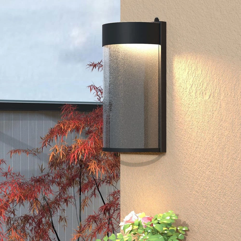 Montpelier 1-Light Black Hardwired 11.6 in. H Integrated LED Outdoor Sconce Dusk to Dawn Wall Lantern Sconce by Maxax 8 Montpelier 1-Light Black Hardwired 11.6 in. H Integrated LED Outdoor Sconce Dusk to Dawn Wall Lantern Sconce by Maxax - Image 8
