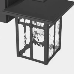 Hawaii Montpelier 1-Light Black Hardwired 12.4 in. H Outdoor Sconce Dusk to Dawn Wall Lantern Sconce (2-Pack) by Maxax -Maxax Elegant store black maxax outdoor sconces mx7003 w1bk 44 1000