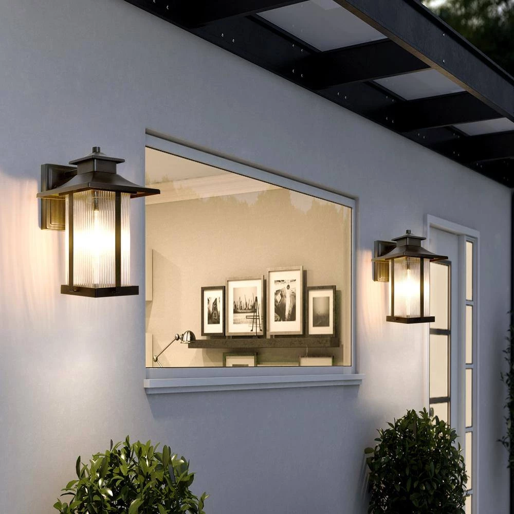 Hawaii Sand Black/Black 14.2 in. H Hardwired Outdoor Wall Lantern Sconce by Maxax 4 Hawaii Sand Black/Black 14.2 in. H Hardwired Outdoor Wall Lantern Sconce by Maxax - Image 4