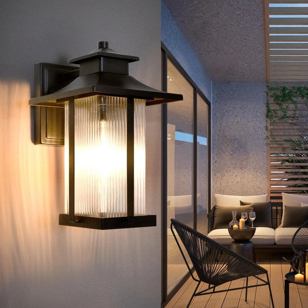 Hawaii Sand Black/Black 14.2 in. H Hardwired Outdoor Wall Lantern Sconce by Maxax 7 Hawaii Sand Black/Black 14.2 in. H Hardwired Outdoor Wall Lantern Sconce by Maxax - Image 7