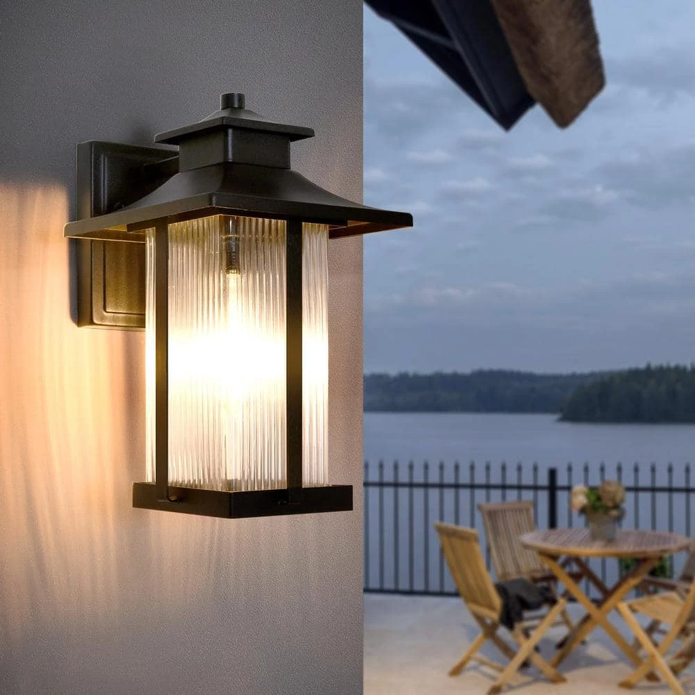 Hawaii Sand Black/Black 14.2 in. H Hardwired Outdoor Wall Lantern Sconce by Maxax 3 Hawaii Sand Black/Black 14.2 in. H Hardwired Outdoor Wall Lantern Sconce by Maxax - Image 3