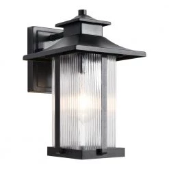 Hawaii Sand Black/Black 14.2 in. H Hardwired Outdoor Wall Lantern Sconce by Maxax