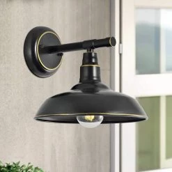 Topeka Hardwired Black Outdoor Barn Light Sconce (Set of 2) by Maxax -Maxax Elegant store black maxax outdoor sconces om28 2pk 1f 1000