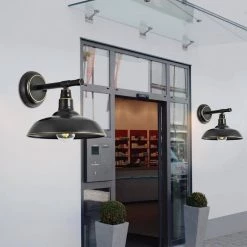 Topeka Hardwired Black Outdoor Barn Light Sconce (Set of 2) by Maxax -Maxax Elegant store black maxax outdoor sconces om28 2pk 44 1000