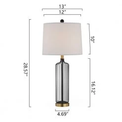 Chicago 28.57 in. Black Table Lamp Set (Set of 2) by Maxax -Maxax Elegant store black maxax table lamps t100 bk c3 1000