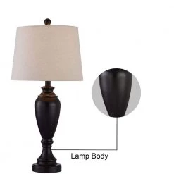 Cincinati 27 in. Black Bedside Table Lamp (Set of 2) by Maxax -Maxax Elegant store black maxax table lamps t23 bk 44 1000