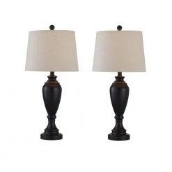Cincinati 27 in. Black Bedside Table Lamp (Set of 2) by Maxax