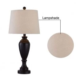 Cincinati 27 in. Black Bedside Table Lamp (Set of 2) by Maxax -Maxax Elegant store black maxax table lamps t23 bk fa 1000