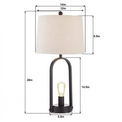 Chicago 26 in. Black Table Lamp Set with Outlet (Set of 2) by Maxax -Maxax Elegant store black maxax table lamps t29 bk c3 1000