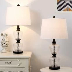 San Francisco 25 .5" Black Table Lamp Set With White Shade (Set of 2) by Maxax -Maxax Elegant store black maxax table lamps t51 bk 1f 1000
