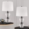 San Francisco 25 .5" Black Table Lamp Set With White Shade (Set of 2) by Maxax