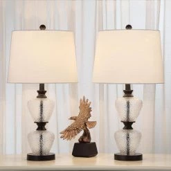 San Francisco 25 .5" Black Table Lamp Set With White Shade (Set of 2) by Maxax -Maxax Elegant store black maxax table lamps t51 bk fa 1000