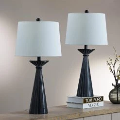Salem 28 in. H Black Table Lamp Set (Set of 2) by Maxax 18 Salem 28 in. H Black Table Lamp Set (Set of 2) by Maxax -Maxax Elegant store black maxax table lamps t83 bk fa 1000