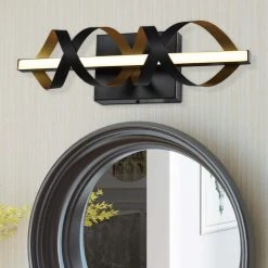 Washington 16.14 in. 1-Light Black Flush Mounted Sconce LED Vanity Light by Maxax -Maxax Elegant store black maxax vanity lighting 6506 1br 4f 1000