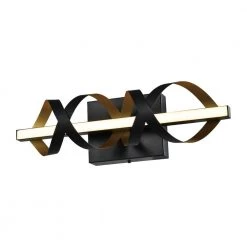 Washington 16.14 in. 1-Light Black Flush Mounted Sconce LED Vanity Light by Maxax