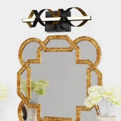 Washington 16.14 in. 1-Light Black Flush Mounted Sconce LED Vanity Light by Maxax -Maxax Elegant store black maxax vanity lighting 6506 1br 76 1000