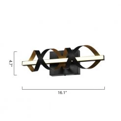 Washington 16.14 in. 1-Light Black Flush Mounted Sconce LED Vanity Light by Maxax -Maxax Elegant store black maxax vanity lighting 6506 1br c3 1000