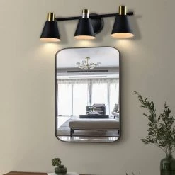 Houston 21.65 in. 3-Light Dimmable Black/Gold Vanity Light by Maxax -Maxax Elegant store black maxax vanity lighting d156 3b6 1f 1000