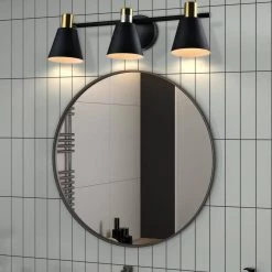 Houston 21.65 in. 3-Light Dimmable Black/Gold Vanity Light by Maxax -Maxax Elegant store black maxax vanity lighting d156 3b6 4f 1000